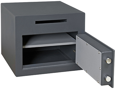 Coffre fort tirelire Chubbsafes Sigma Deposit 50 ouvert avec serrure à clé